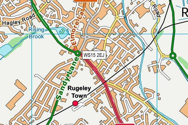 Map of RUGELEY PIZZA LTD at district scale