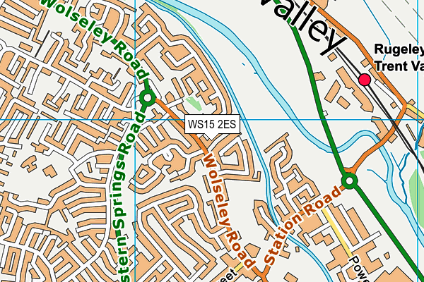 WS15 2ES map - OS VectorMap District (Ordnance Survey)