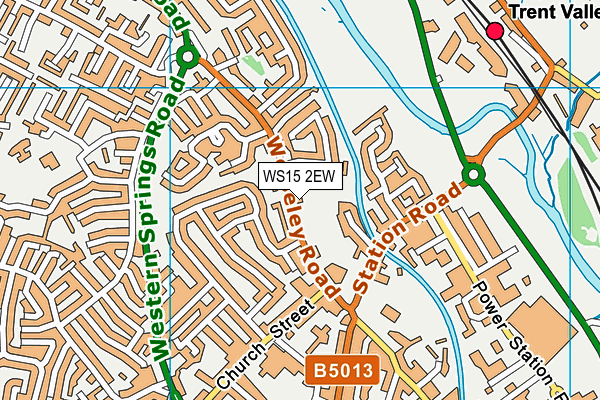 WS15 2EW map - OS VectorMap District (Ordnance Survey)