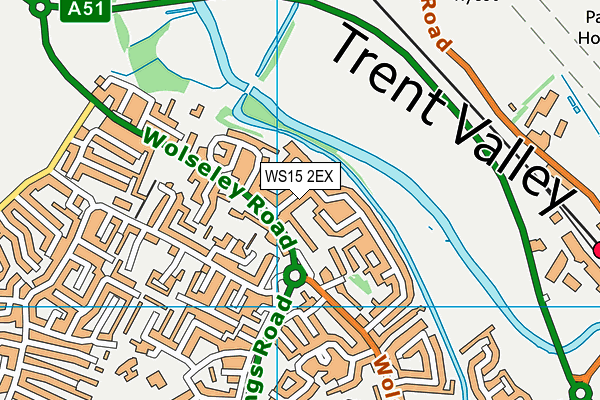 WS15 2EX map - OS VectorMap District (Ordnance Survey)