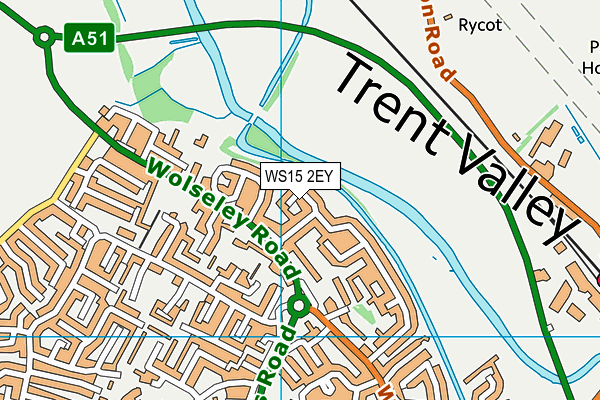 WS15 2EY map - OS VectorMap District (Ordnance Survey)