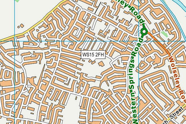 WS15 2FH map - OS VectorMap District (Ordnance Survey)