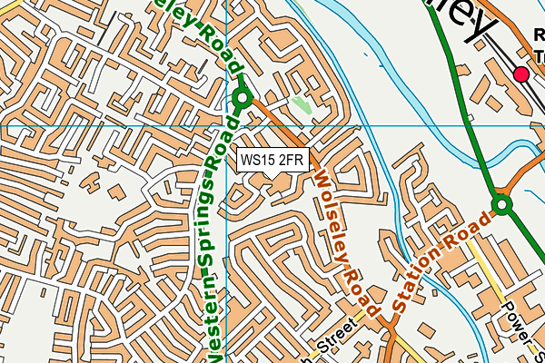 WS15 2FR map - OS VectorMap District (Ordnance Survey)