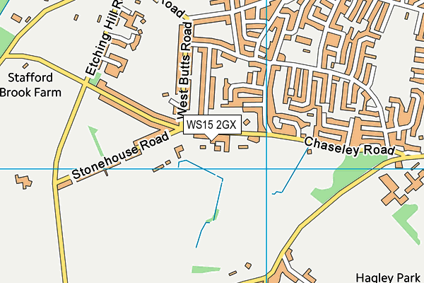 WS15 2GX map - OS VectorMap District (Ordnance Survey)