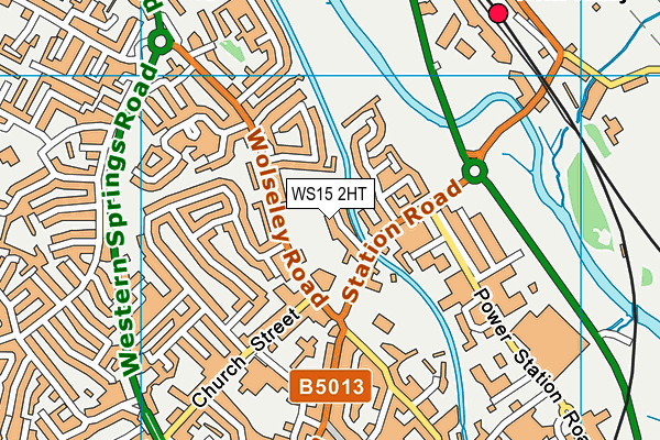 WS15 2HT map - OS VectorMap District (Ordnance Survey)