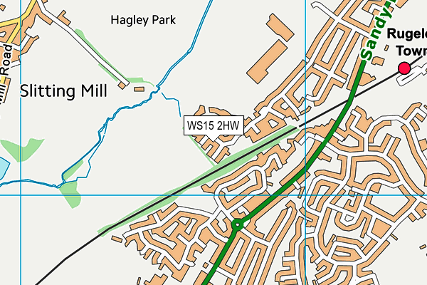 WS15 2HW map - OS VectorMap District (Ordnance Survey)