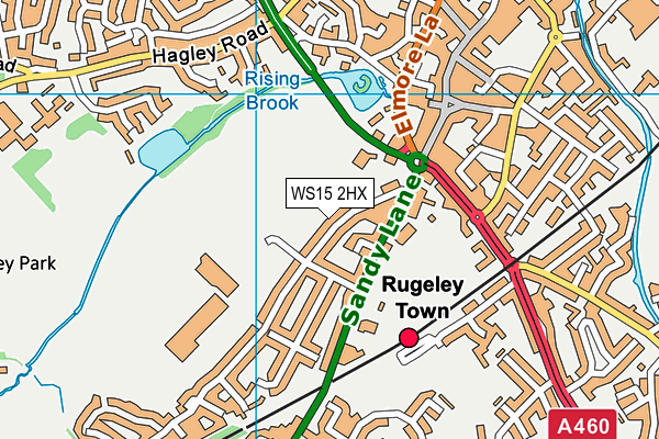 Rugeley Community Centre map (WS15 2HX) - OS VectorMap District (Ordnance Survey)