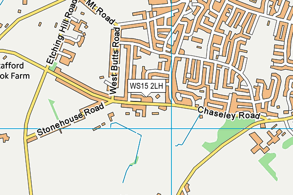 WS15 2LH map - OS VectorMap District (Ordnance Survey)