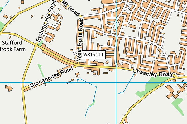 WS15 2LT map - OS VectorMap District (Ordnance Survey)