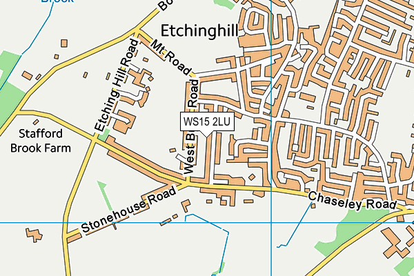 Etching Hill Tennis Club map (WS15 2LU) - OS VectorMap District (Ordnance Survey)