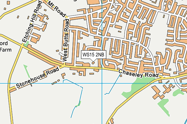 WS15 2NB map - OS VectorMap District (Ordnance Survey)