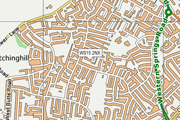 WS15 2NX map - OS VectorMap District (Ordnance Survey)