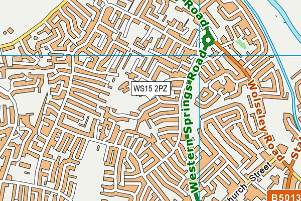 WS15 2PZ map - OS VectorMap District (Ordnance Survey)