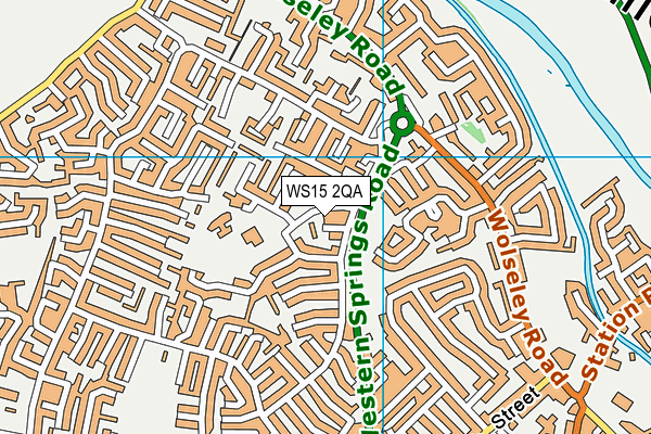 WS15 2QA map - OS VectorMap District (Ordnance Survey)