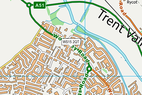 WS15 2QT map - OS VectorMap District (Ordnance Survey)