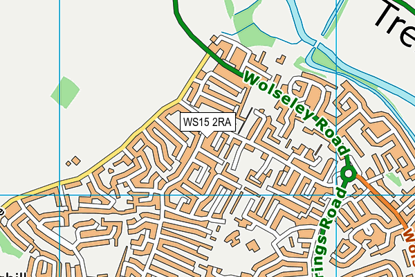 WS15 2RA map - OS VectorMap District (Ordnance Survey)