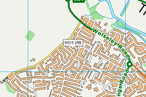 WS15 2RB map - OS VectorMap District (Ordnance Survey)