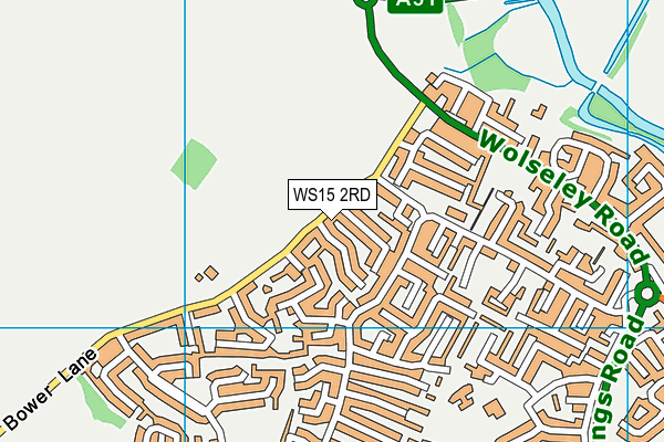WS15 2RD map - OS VectorMap District (Ordnance Survey)