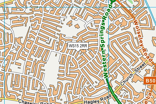 WS15 2RR map - OS VectorMap District (Ordnance Survey)