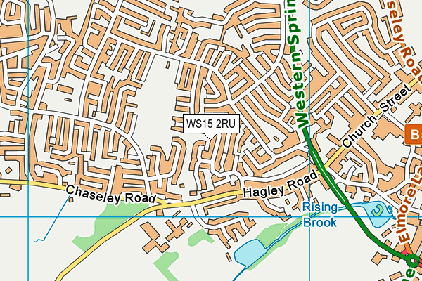 WS15 2RU map - OS VectorMap District (Ordnance Survey)