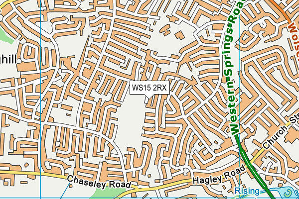WS15 2RX map - OS VectorMap District (Ordnance Survey)