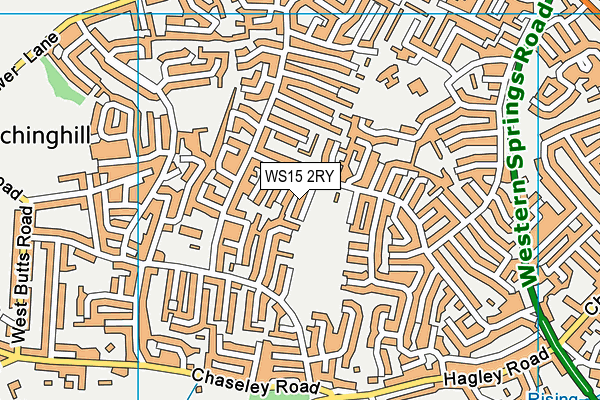 WS15 2RY map - OS VectorMap District (Ordnance Survey)