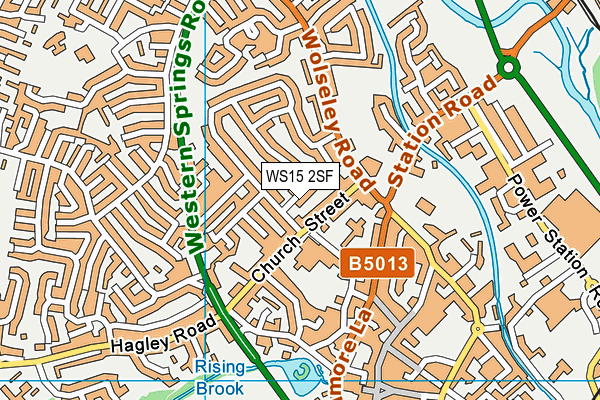WS15 2SF map - OS VectorMap District (Ordnance Survey)