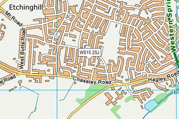 WS15 2SJ map - OS VectorMap District (Ordnance Survey)