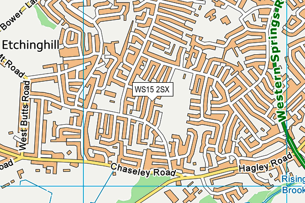 WS15 2SX map - OS VectorMap District (Ordnance Survey)