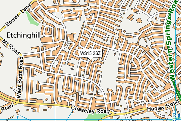 WS15 2SZ map - OS VectorMap District (Ordnance Survey)