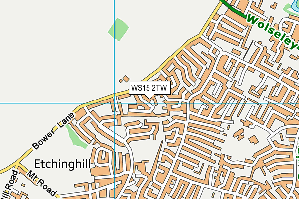 WS15 2TW map - OS VectorMap District (Ordnance Survey)