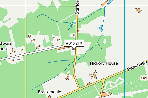 WS15 2TX map - OS VectorMap District (Ordnance Survey)