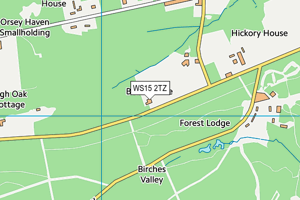 WS15 2TZ map - OS VectorMap District (Ordnance Survey)