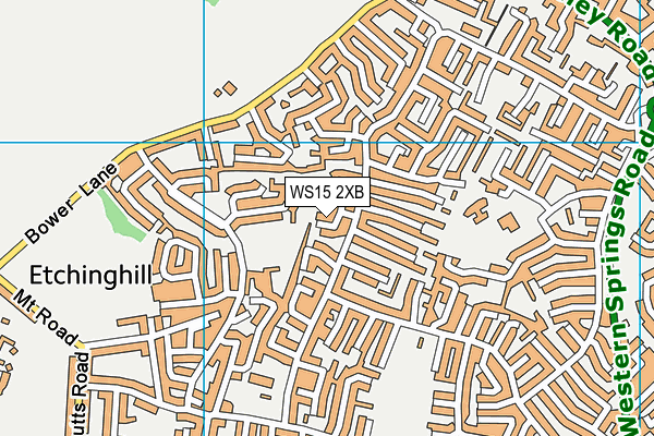 WS15 2XB map - OS VectorMap District (Ordnance Survey)