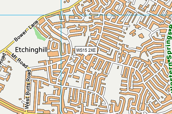 WS15 2XE map - OS VectorMap District (Ordnance Survey)