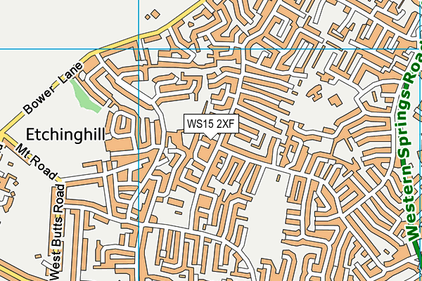 WS15 2XF map - OS VectorMap District (Ordnance Survey)