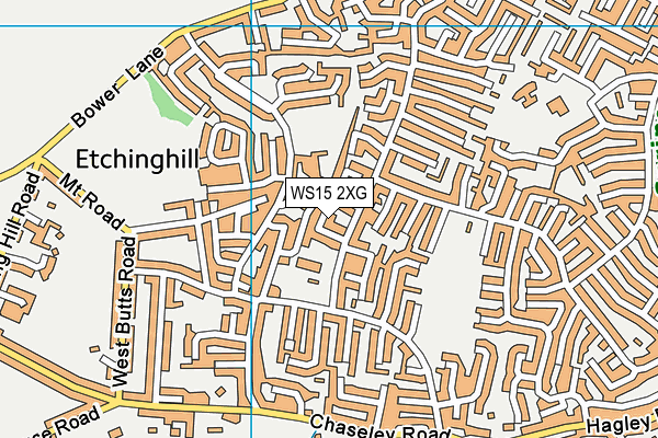 WS15 2XG map - OS VectorMap District (Ordnance Survey)
