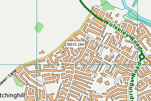 WS15 2XH map - OS VectorMap District (Ordnance Survey)