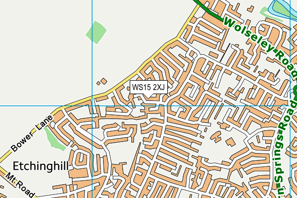 WS15 2XJ map - OS VectorMap District (Ordnance Survey)