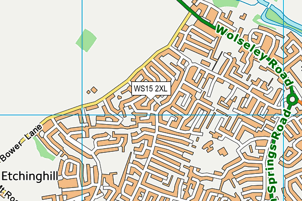 WS15 2XL map - OS VectorMap District (Ordnance Survey)