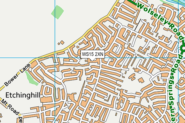 WS15 2XN map - OS VectorMap District (Ordnance Survey)