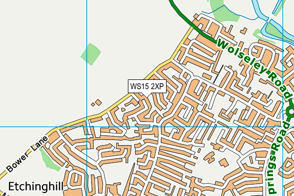 WS15 2XP map - OS VectorMap District (Ordnance Survey)