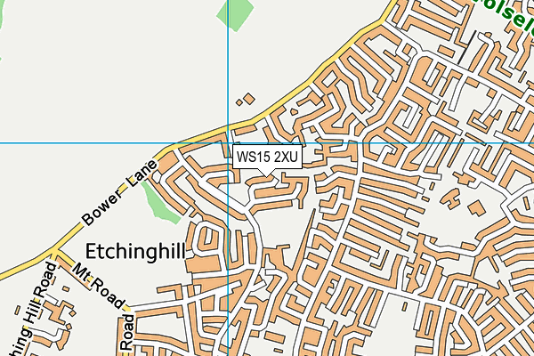 WS15 2XU map - OS VectorMap District (Ordnance Survey)