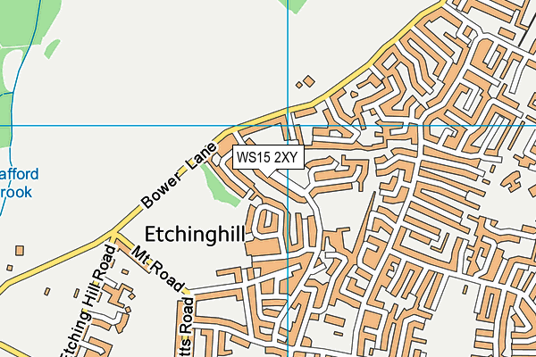 Etching Hill Primary Academy map (WS15 2XY) - OS VectorMap District (Ordnance Survey)