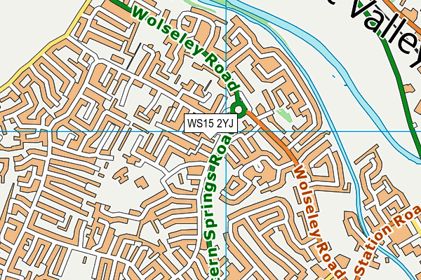 WS15 2YJ map - OS VectorMap District (Ordnance Survey)