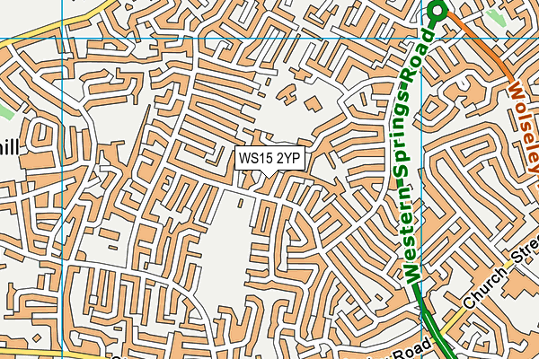 WS15 2YP map - OS VectorMap District (Ordnance Survey)
