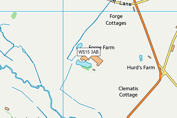 WS15 3AB map - OS VectorMap District (Ordnance Survey)