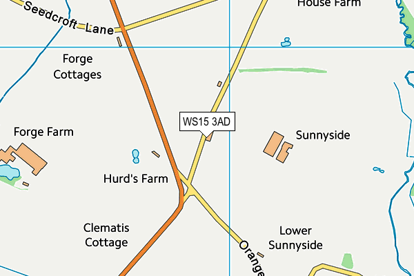 WS15 3AD map - OS VectorMap District (Ordnance Survey)