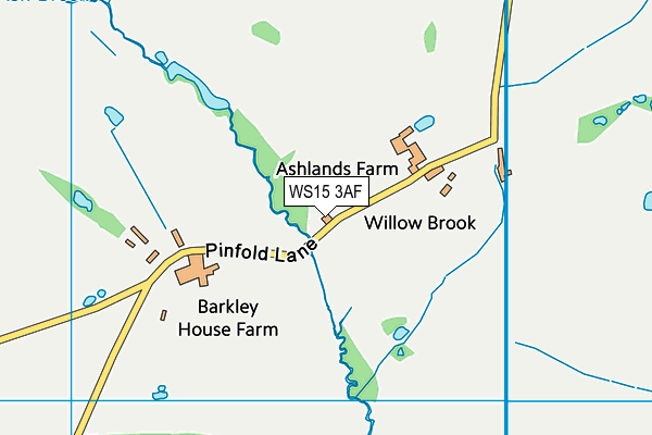 WS15 3AF map - OS VectorMap District (Ordnance Survey)