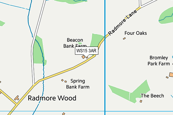 WS15 3AR map - OS VectorMap District (Ordnance Survey)